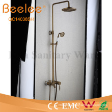 Antique Brass 3 Function Shower Set Wall Mount Rainfall Shower Faucet